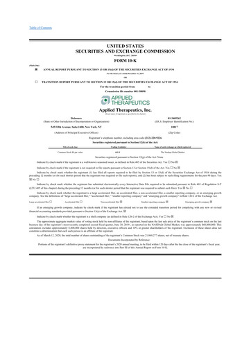 Thumbnail Applied Therapeutics 10-K Annual Report 2019