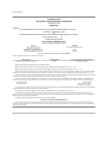 Thumbnail Quanterix 10-K Annual Report 2019