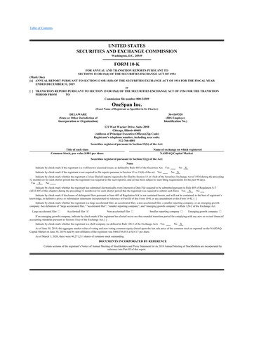 Thumbnail OneSpan 10-K Annual Report 2019