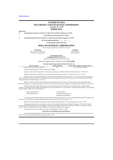 Thumbnail Dollar General 10-K Annual Report 2019