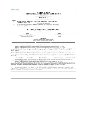 Thumbnail KLX Energy Services 10-K Annual Report 2019