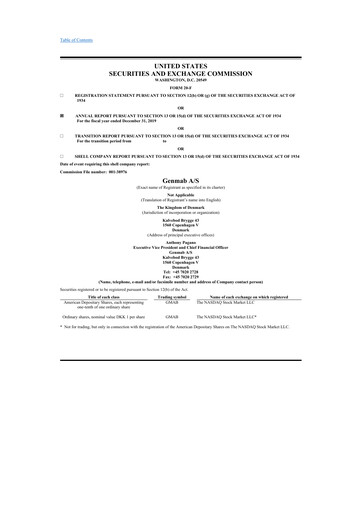 Thumbnail Genmab 20-F Annual Report 2019