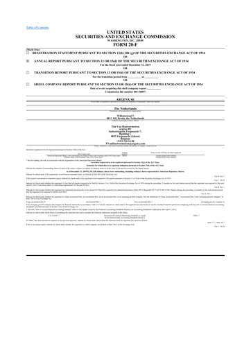 Thumbnail Argenx
 20-F Annual Report 2019