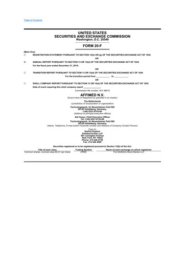 Thumbnail Affimed
 20-F Annual Report 2019