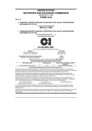 Thumbnail O-I Glass
 10-Q Quarterly Report FY2020 