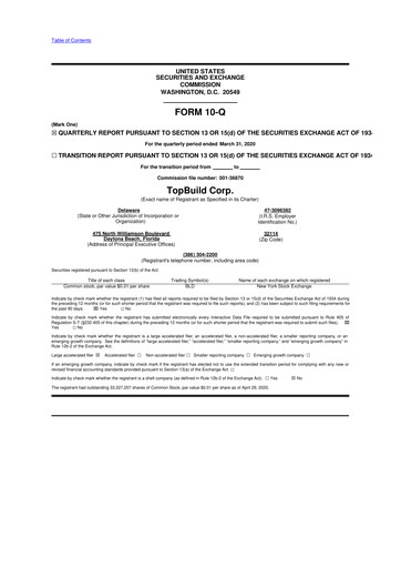 Thumbnail TopBuild 10-Q Quarterly Report FY2020 