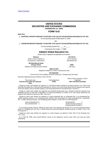 Thumbnail Adtalem Global Education
 10-Q Quarterly Report FY2020 