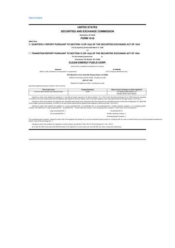 Thumbnail Clean Energy Fuels 10-Q Quarterly Report FY2020 