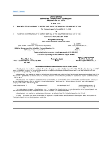 Thumbnail AdaptHealth 10-Q Quarterly Report FY2020 