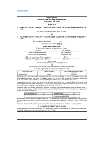 Thumbnail Shore Bancshares 10-Q Quarterly Report FY2020 