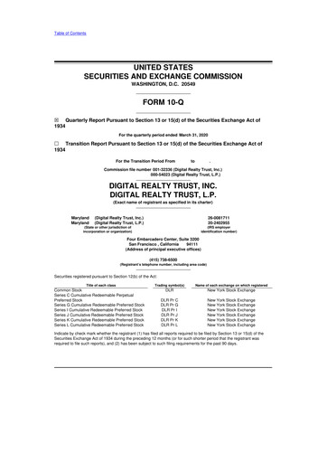 Vorschaubild Digital Realty 10-Q Quartalsbericht  