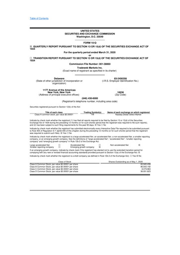 Thumbnail Tradeweb 10-Q Quarterly Report FY2020 