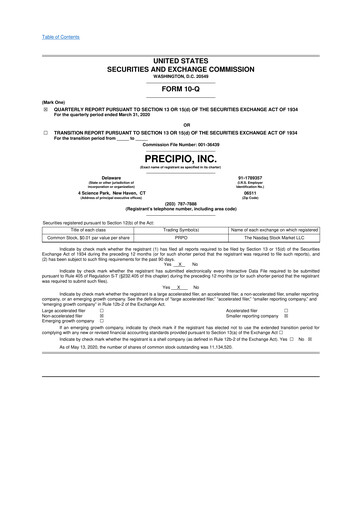 Thumbnail Precipio 10-Q Quarterly Report FY 