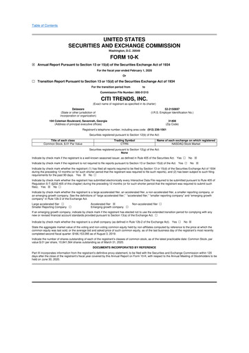 Vorschaubild Citi Trends, Inc. 10-K Jahresbericht 