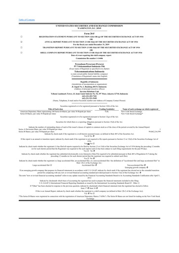 Vorschaubild Telkom Indonesia 20-F Jahresbericht 2019