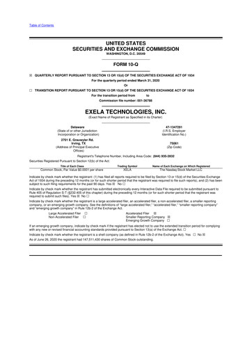 Thumbnail Exela Technologies
 10-Q Quarterly Report FY2020 