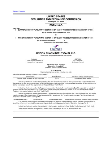 Thumbnail Hepion Pharmaceuticals 10-Q Quarterly Report FY2020 
