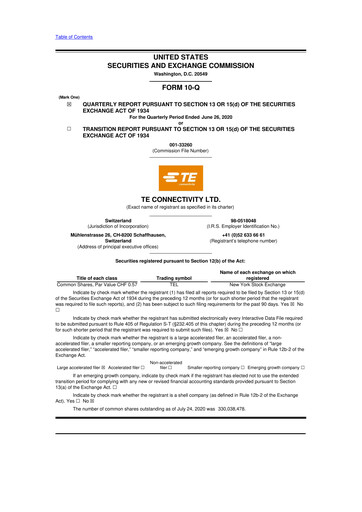 Thumbnail TE Connectivity
 10-Q Quarterly Report FY2020 