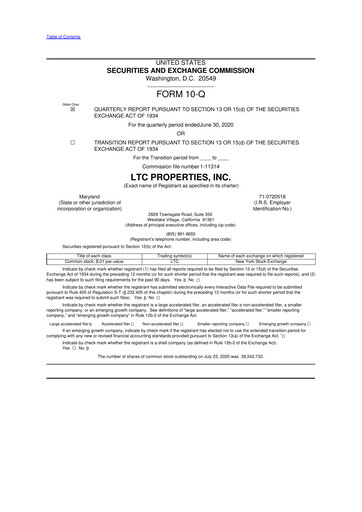 Thumbnail LTC Properties 10-Q Quarterly Report FY2020 