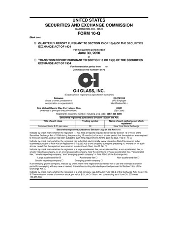 Thumbnail O-I Glass
 10-Q Quarterly Report FY2020 