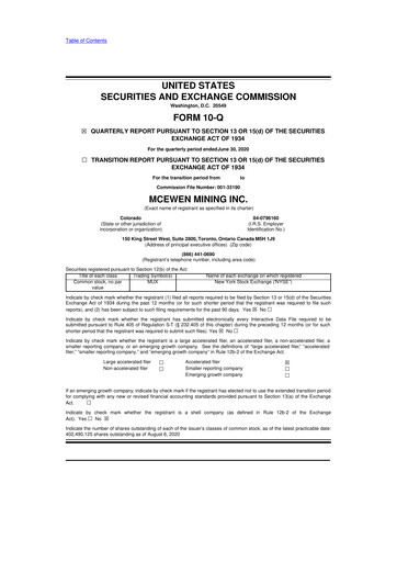 Thumbnail McEwen Mining 10-Q Quarterly Report FY2020 
