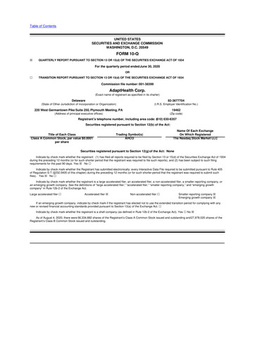 Thumbnail AdaptHealth 10-Q Quarterly Report FY2020 