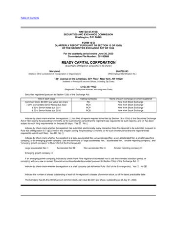 Thumbnail Ready Capital
 10-Q Quarterly Report FY2020 