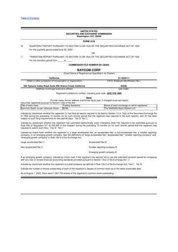 Thumbnail BayCom (United Business Bank) 10-Q Quarterly Report FY2020 