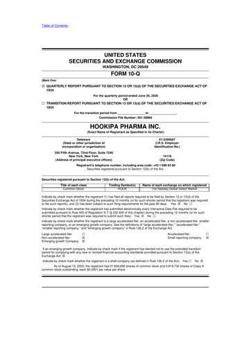 Miniature HOOKIPA Pharma 10-Q Rapport trimestriel 2020 