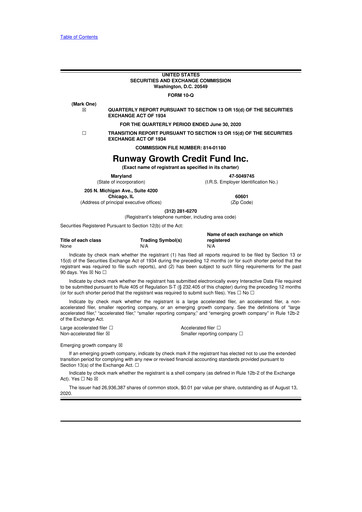 Thumbnail Runway Growth Finance 10-Q Quarterly Report FY 