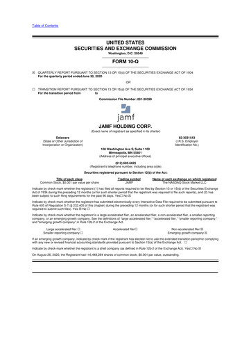 Thumbnail Jamf 10-Q Quarterly Report FY2020 