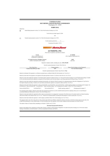 Thumbnail AutoZone 10-K Annual Report 2020