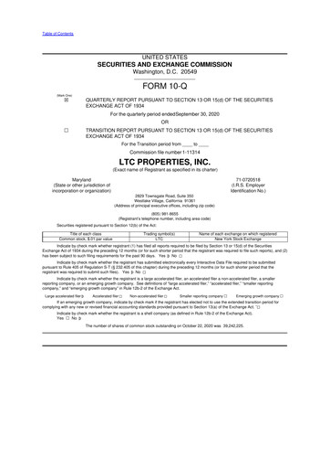 Thumbnail LTC Properties 10-Q Quarterly Report FY2020 