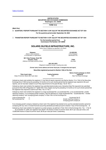 Thumbnail Solaris Energy Infrastructure 10-Q Quarterly Report FY2020 