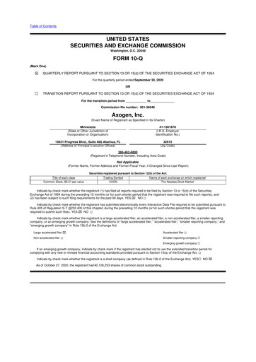 Thumbnail Axogen 10-Q Quarterly Report FY2020 