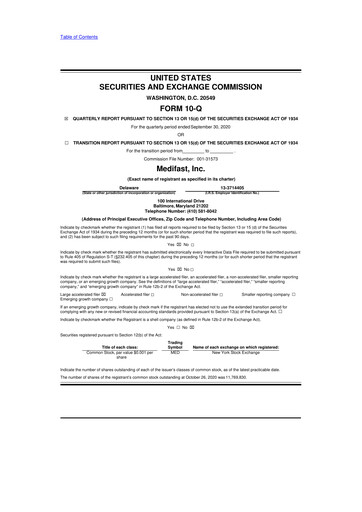 Thumbnail Medifast 10-Q Quarterly Report FY2020 