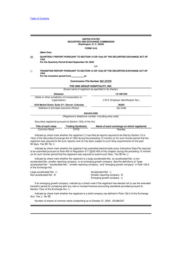 Thumbnail The ONE Group Hospitality 10-Q Quarterly Report FY2020 