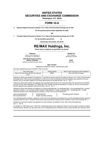 Thumbnail RE/MAX Holdings 10-Q Quarterly Report FY2020 