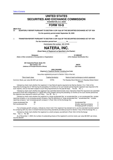 Miniature Natera 10-Q Rapport trimestriel 2020 