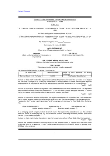 Thumbnail QCR Holdings
 10-Q Quarterly Report FY2020 