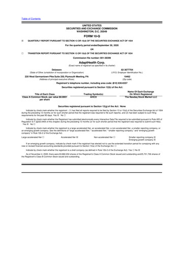 Thumbnail AdaptHealth 10-Q Quarterly Report FY2020 