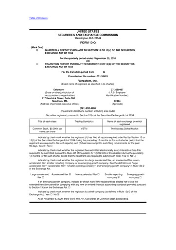 Thumbnail Verastem Oncology
 10-Q Quarterly Report FY2020 