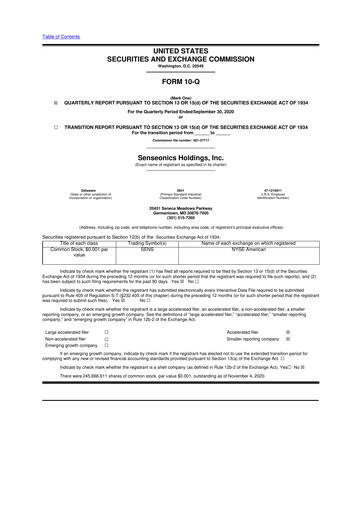 Thumbnail Senseonics Holdings
 10-Q Quarterly Report FY2020 