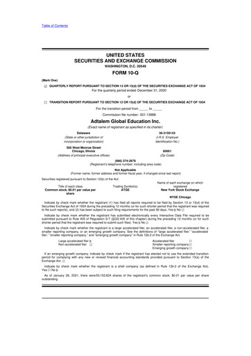 Thumbnail Adtalem Global Education
 10-Q Quarterly Report FY2021 