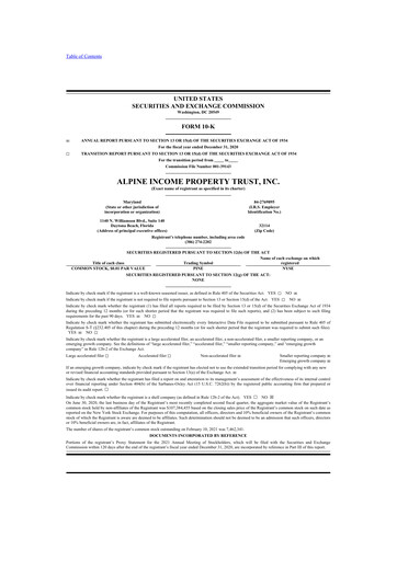 Thumbnail Alpine Income Property Trust 10-K Annual Report 2020