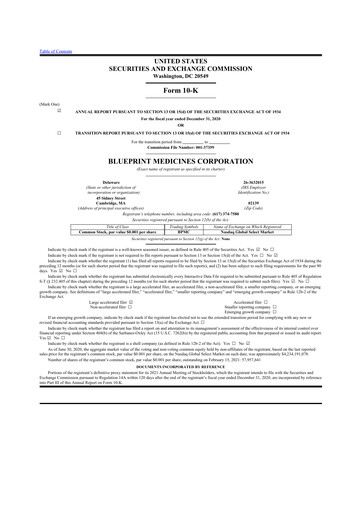 Thumbnail Blueprint Medicines
 10-K Annual Report 2020