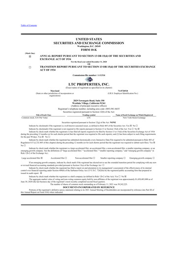 Thumbnail LTC Properties 10-K Annual Report 2020