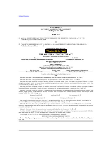 Thumbnail Western Union 10-K Annual Report 2020