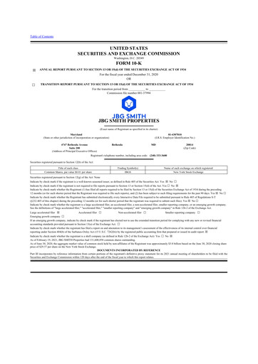 Vorschaubild JBG SMITH
 10-K Jahresbericht 2020