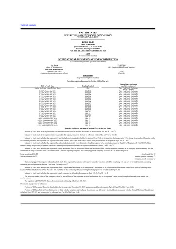 Thumbnail IBM 10-K Annual Report 2020